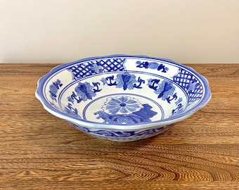アンティーク中国陶器ボウル：青い花柄の重ね皿（2枚セット） - Etsy 日本