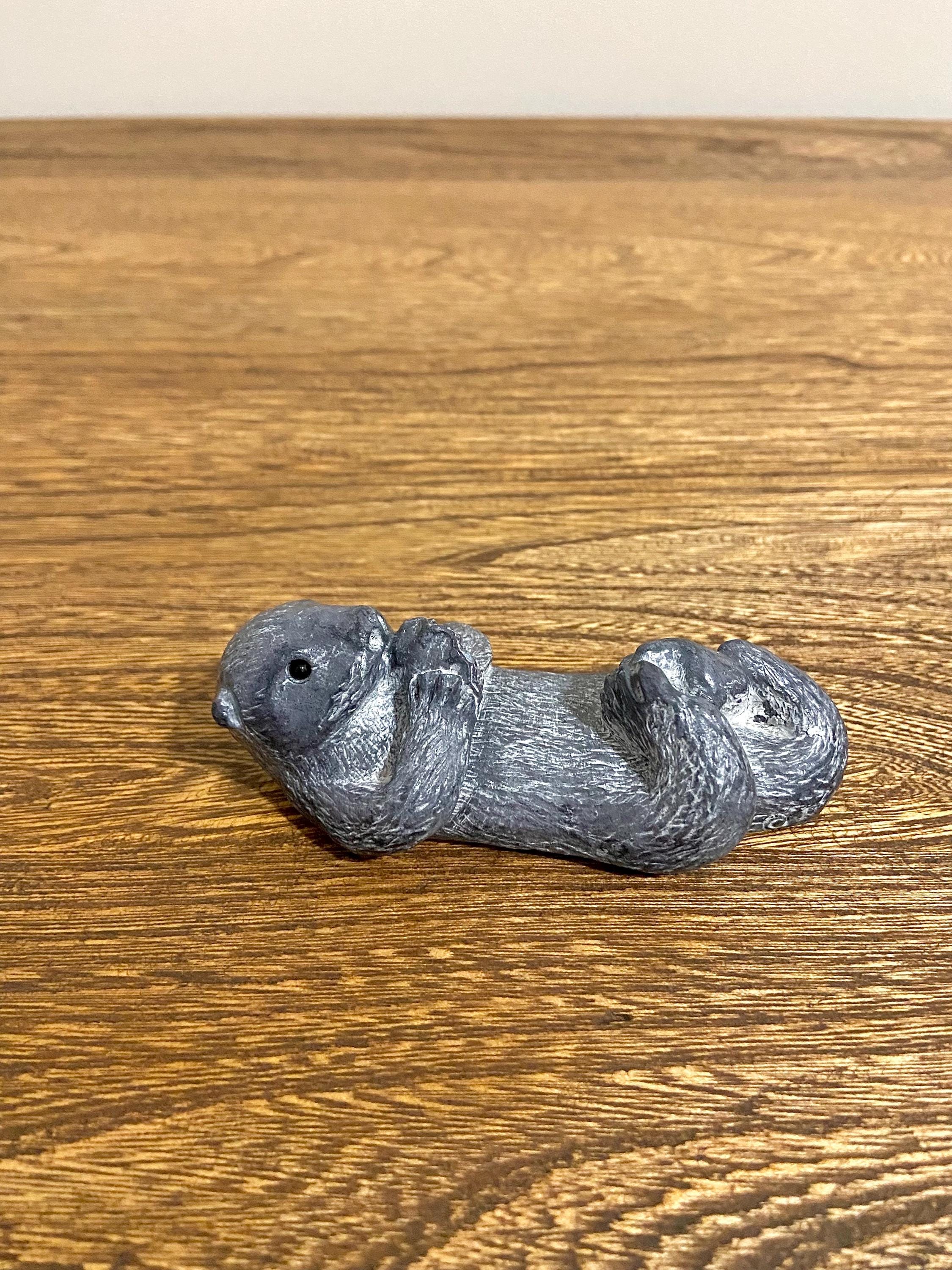 Vintage Wolf Original Soapstone Sculpture - Floating Sea Otter