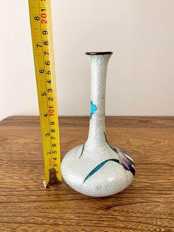 Antique Japanese Meiji Ginbari Cloisonne Enamel Vase by Gonda