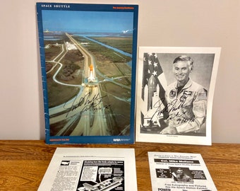 Space Shuttle: The Journey Continues - Richard H. Truly, 1980s NASA Program Book with Signed Photo by Astronaut Richard Mike Mullane, 1996