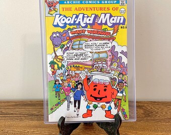 The Adventures of Kool-Aid Man No. 6 Comic, 1980s Archie Comics Group, Wacky Warehouse Ad, Dan DeCarlo Art, Retro Collectible