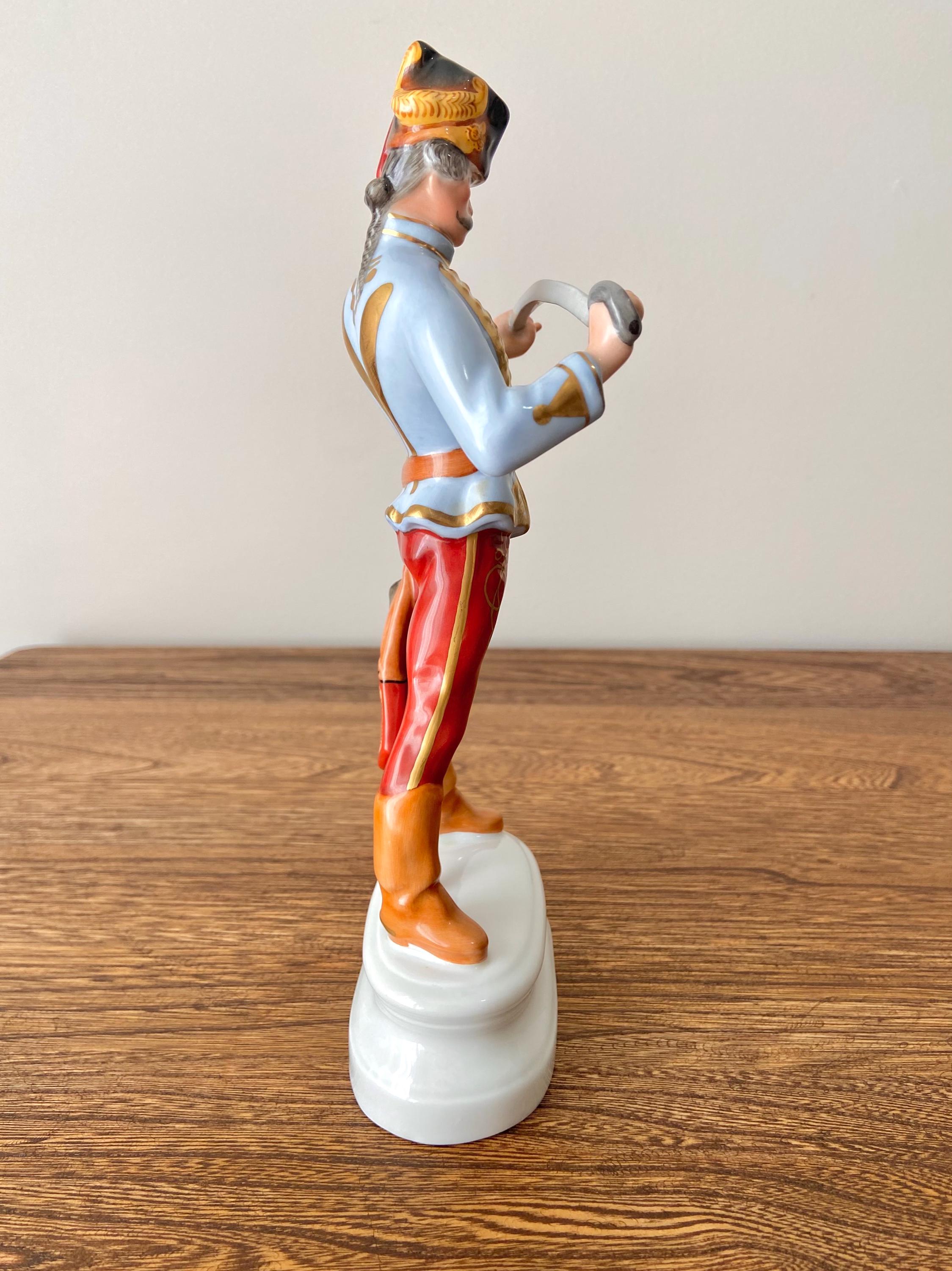 Herend - High  five  Vintage Herend Hand-painted Hadik Hussar Figurine 5526, 9