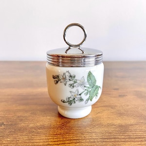Vintage Royal Worcester Egg Coddler, Valencia Pattern, Single Egg Size, Rare Early Floral Design, Collectible Porcelain, Made in England