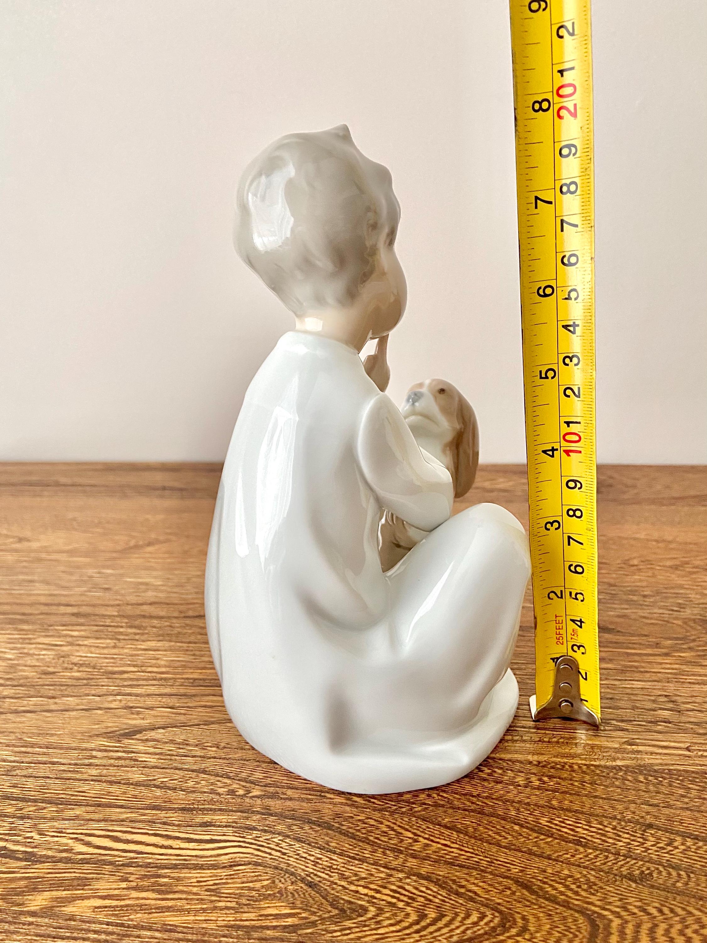 Vintage 1970 Lladro #4522 Boy With Dog 