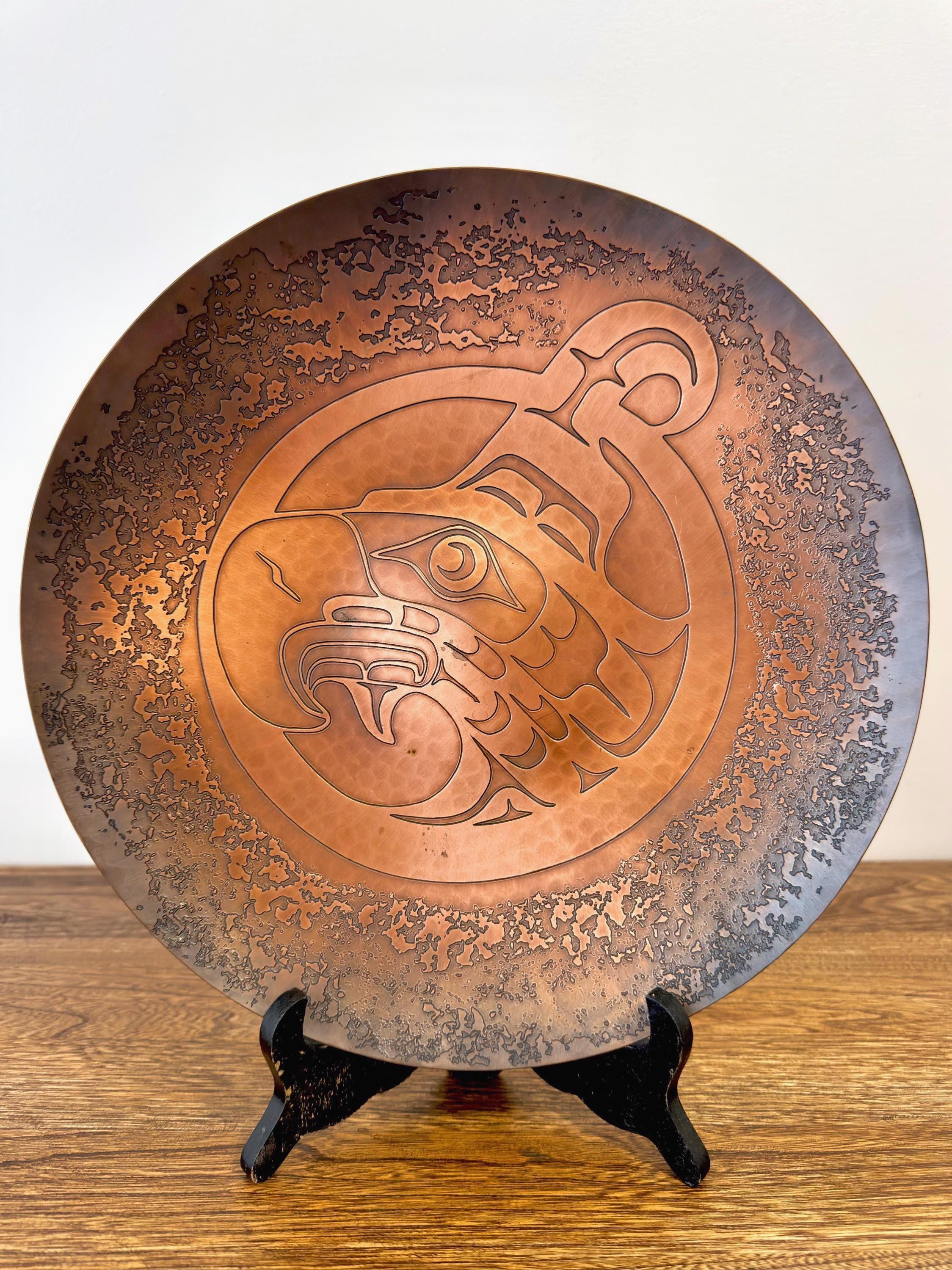 パグ アートフォト「What's up？」デンマーク　レア Vintage Kwakwaka'wakw Copper Plate by Harold Alfred, 11.75