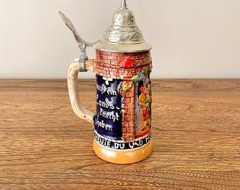 ヴィンテージ ドイツビールジョッキ（蓋付き）ミュンヘン