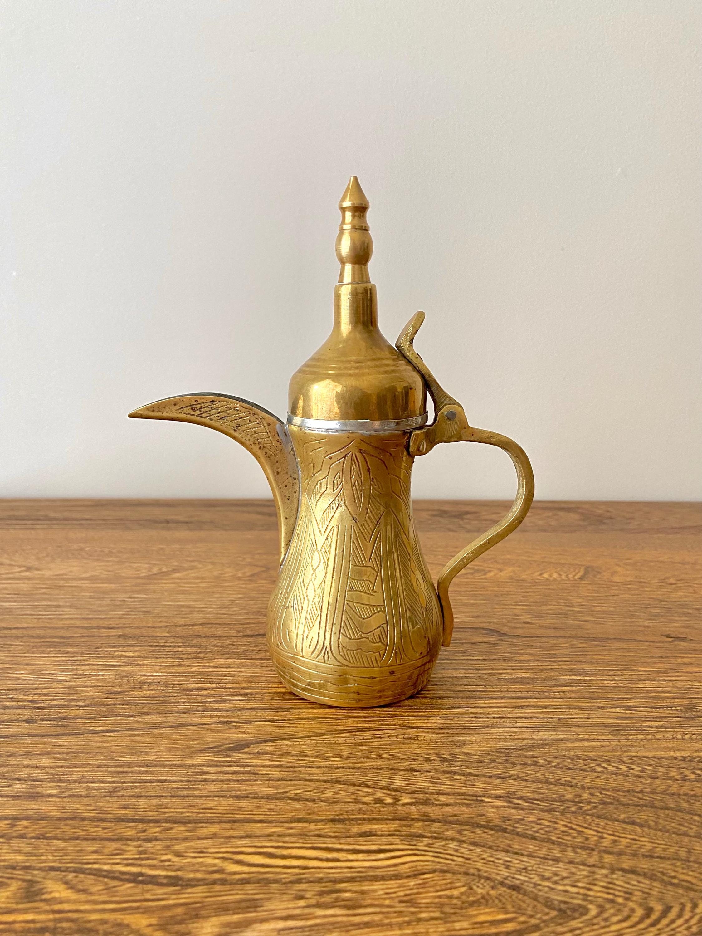 Vintage Brass Dallah Coffee Pot, 7.5