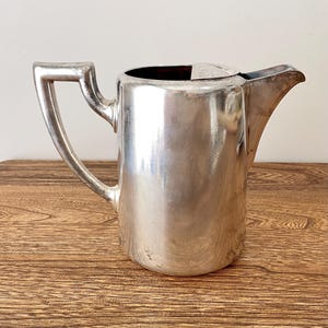Vintage Ritz-Carlton Silverplate Pitcher, Hepp Exclusiv G69 Hotelsilber, 7.5” H, German Hotelware Jug, Mid-Century Modern, Water Pitcher 2L