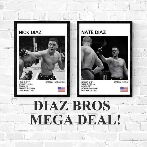 Diaz Bros Poster Deal, Nate Diaz, Nick Diaz, MMA Poster Deal, MMA Collectibles, Both Posters