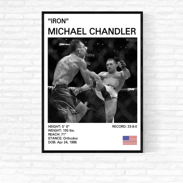 Michael Chandler Poster, Michael Chandler Print, Iron Mike, MMA Artwork