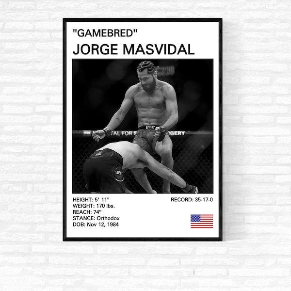 Jorge Masvidal Poster, Jorge Masvidal Print, Mixed Martial Arts, Jorge Gamebred Masvidal