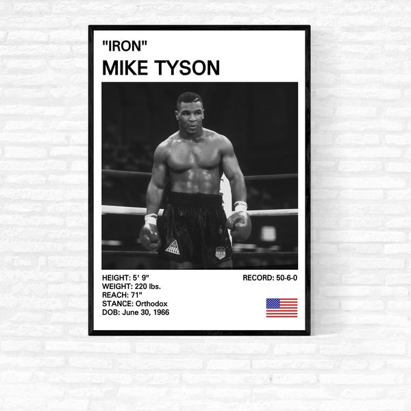 Mike Tyson Poster, Mike Tyson Print, Iron Mike Tyson Boxing Poster