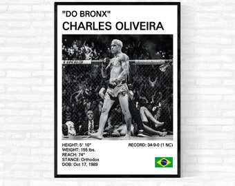 Charles Oliveira Print, Do Bronx Poster, Charles Oliveira Poster, MMA, Brazilian Fighter