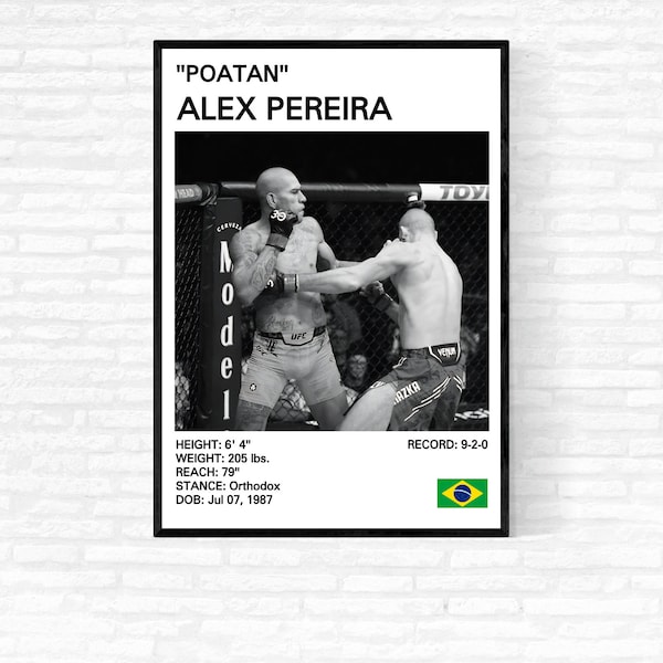 Alex Pereira Poster, Alex Poatan Pereira Print, Poatan Poster, MMA Print