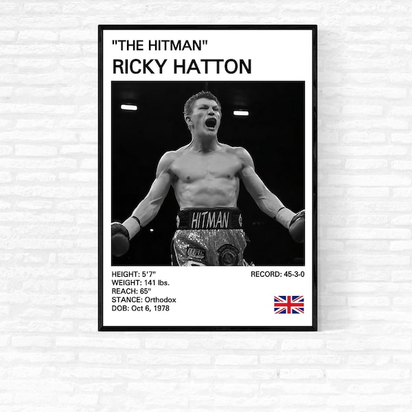Ricky Hatton Poster, Ricky Hatton Print, Ricky The Hitman Hatton, British Boxing