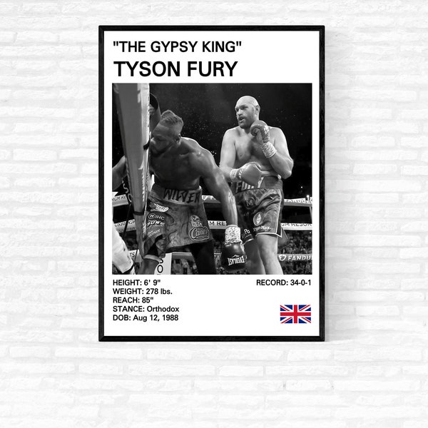 Tyson Fury Print, Tyson Fury Poster, The Gypsy King, Schwergewichtsboxen