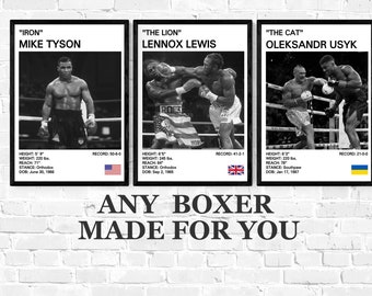 Custom Boxing Art Print: Any Boxer, Past or Present Created For You