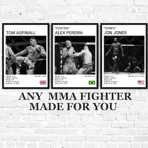 CARTEL DE MMA PERSONALIZADO, Elige cualquier luchador, Hecho para ti, Pedido personalizado