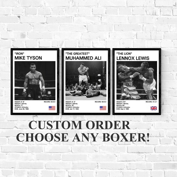 Custom Order, Any Boxer Created For You, Choose Any Boxer Past or Present, Perfect Gift for Boxing Fans