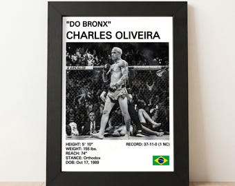 Póster de MMA "Do Bronx" de Charles Oliveira: Impresión artística de luchador brasileño