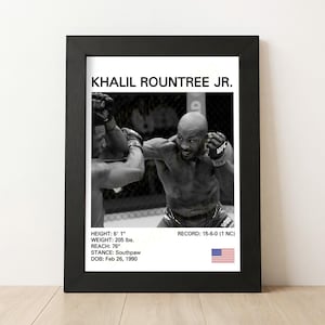 Pôster de Khalil Rountree no MMA: Impressão para presente de fã