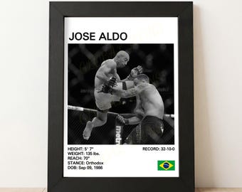 Jose Aldo Poster, Jose Aldo Print, MMA Art, Man Cave, Mixed Martial Arts, MMA Gift