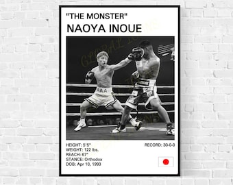 Naoya Inoue Poster, Naoya Inoue Pint, Boxing Posters, Boxing