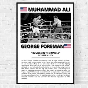 Muhammad Ali v George Foreman, Rumble In The Jungle, Boxing Posters, Boxing Gifts