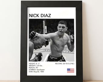 Nick Diaz MMA Poster: Fight Art Print