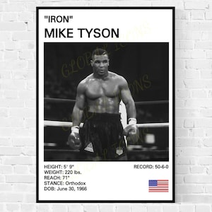 Mike Tyson Poster, Mike Tyson Print, Iron Mike Tyson Boxing Poster
