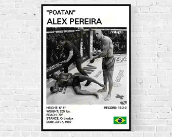 Alex Pereira &#39;Poatan&#39; MMA Poster: Global Icons Print