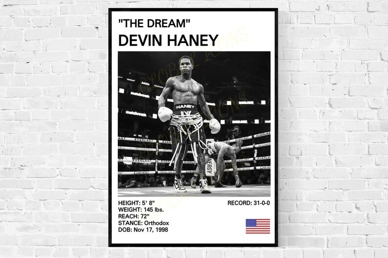 Devin Haney Boxing Poster: the Dream, Global Icon Art Print - Etsy