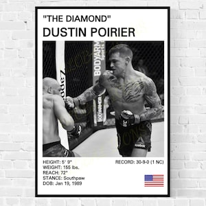 Póster de Dustin Poirier, impresiones de Dustin Poirier, póster de MMA, The Diamond