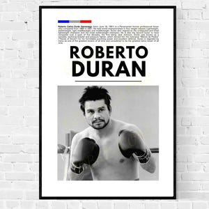 Roberto Duran Boxing Poster: Global Icons Art Print