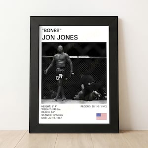 Jon Jones Poster, Jon Bones Jones Print, MMA Jon Jones, Man Cave, Gift For Him