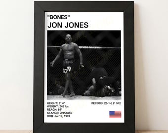 Jon Jones Poster, Jon Bones Jones Print, MMA Jon Jones, Man Cave, Gift For Him
