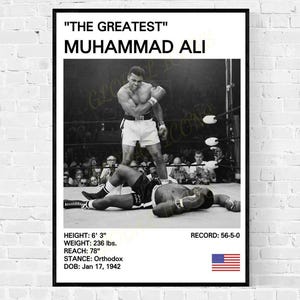 Póster de boxeo de Muhammad Ali: Impresión artística de boxeo vintage