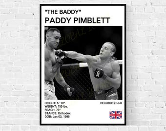 Paddy Pimblett MMA Poster: &quot;The Baddy&quot; Art Print