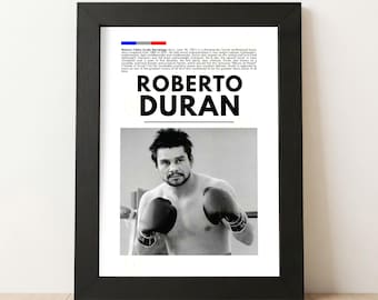 ロベルト・デュランのサイン入り16x20写真 vs シュガー・レイ