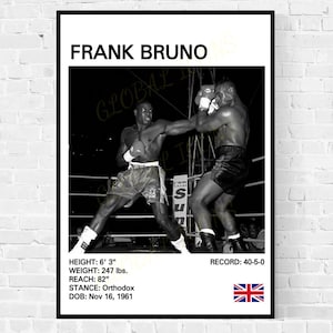 Póster de Frank Bruno, Impresión de Frank Bruno, Póster de boxeo, Arte de boxeo