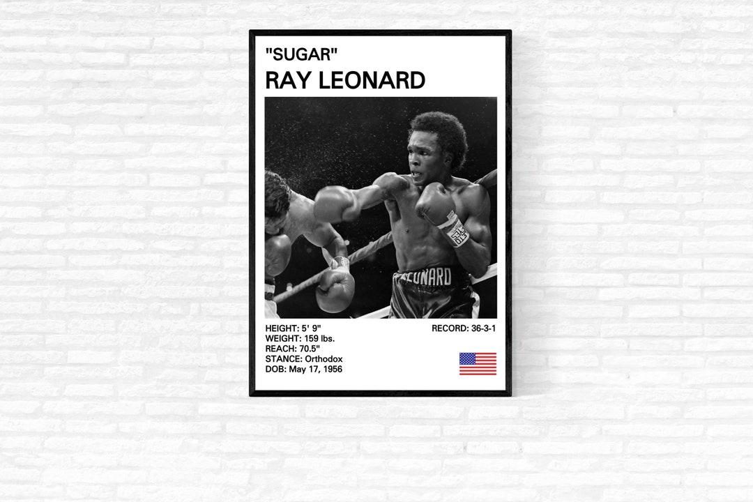 Sugar Ray Leonard Poster, Sugar Ray Leonard Print, Boxing Prints, Man