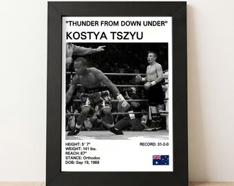 Kostya Tszyu Boxing Poster: Gift for Boxing Fans
