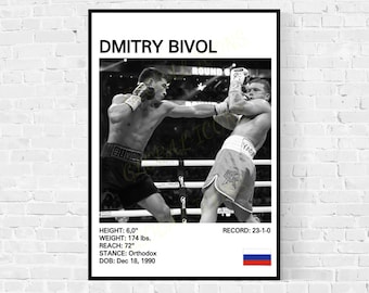 Dmitry Bivol Boxing Poster: Semi-Gloss Print