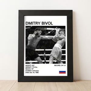 Dmitry Bivol Boxing Poster: Semi-Gloss Print
