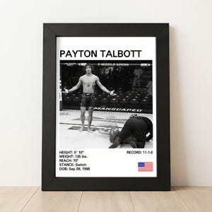 Póster de Payton Talbott MMA: Impresión de nocaut de iconos globales
