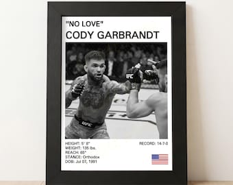 コーディ・ガーブラント MMA ポスター：「ノー・ラブ」アートプリント