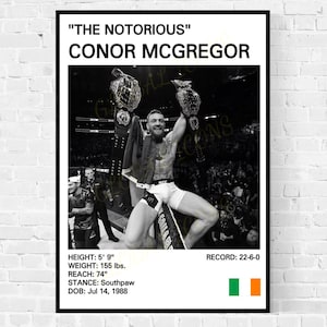 Poster di Conor McGregor, Stampa di Conor McGregor, The Notorious, Opera d'arte MMA