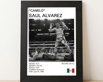 Póster de Canelo Álvarez, Impresión de boxeo de Canelo Saúl Álvarez, Pósters de boxeo, Regalos de boxeo