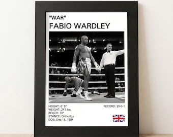 Fabio Wardley Poster, Fabio Wardley Boxing Print, Boxing Posters, Boxing Gifts