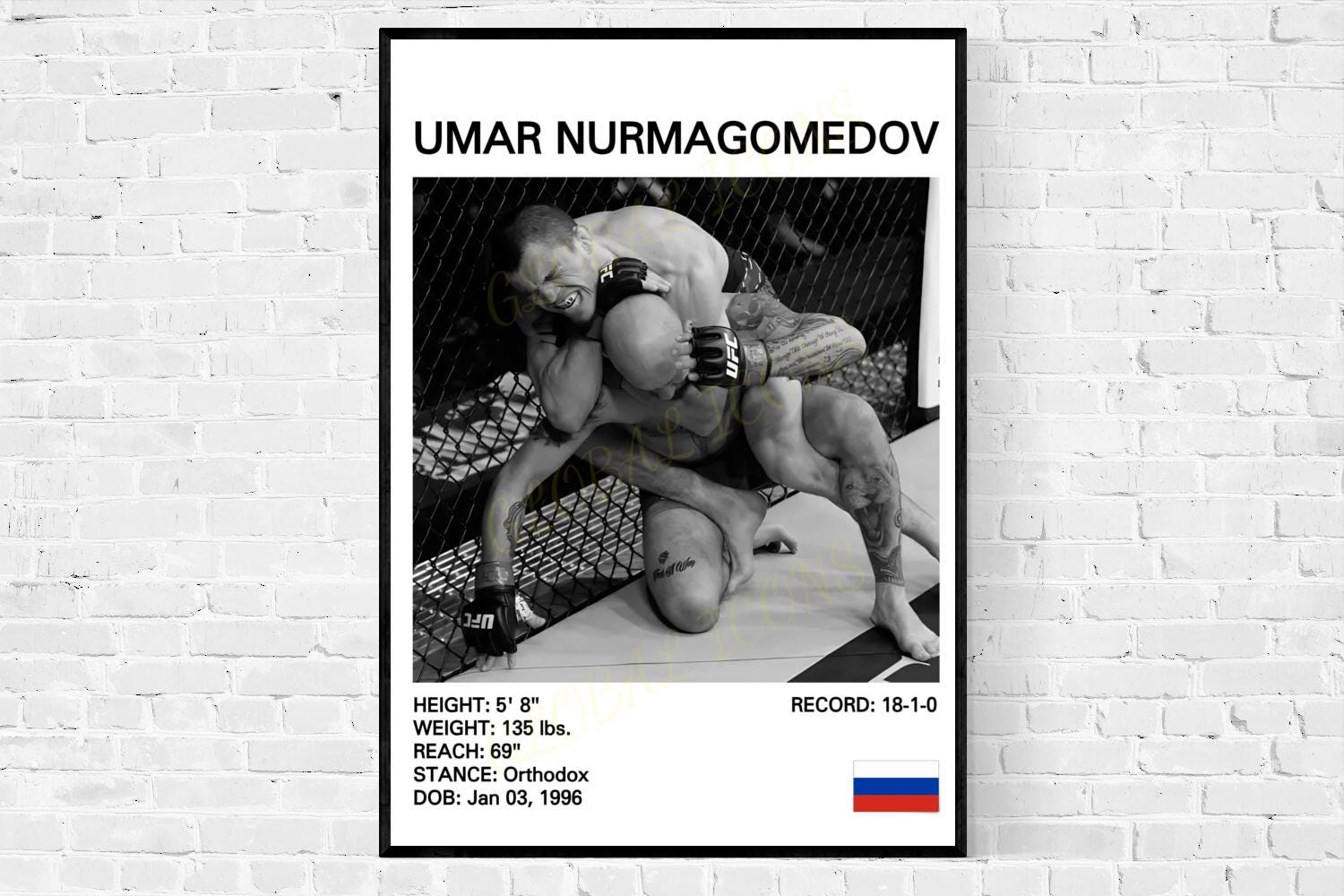 Umar Nurmagomedov Print, Umar Nurmagomedov Poster, MMA,